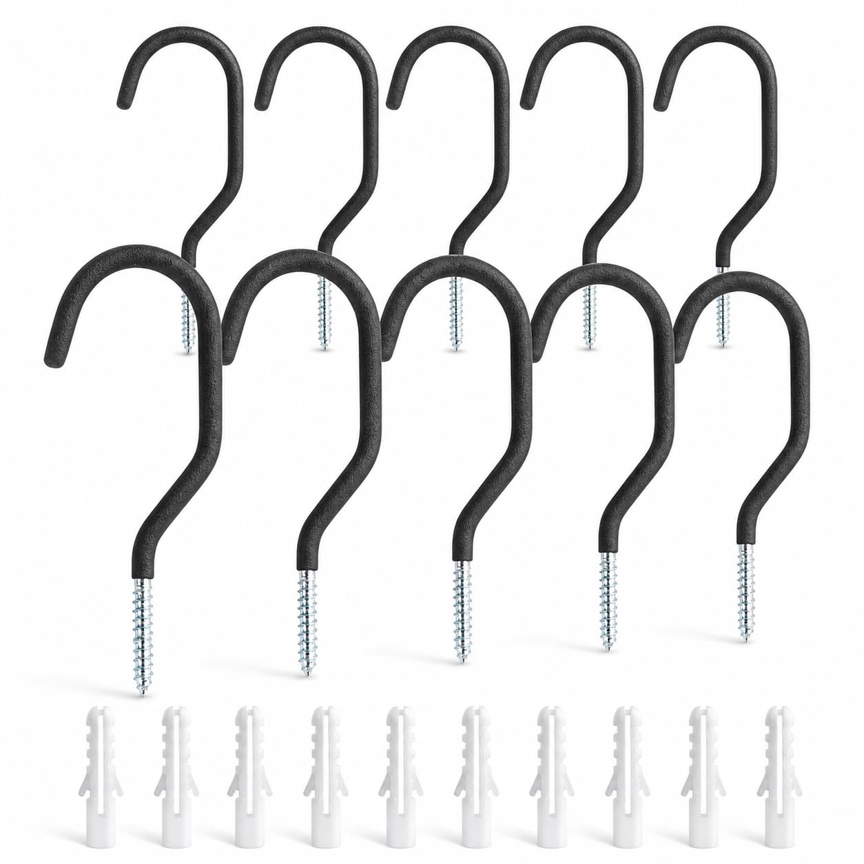MAQIHAN 10 ganci da garage resistenti - J Utility Garage Montaggio A Parete Ganci di Stoccaggio A Soffitto Scala Gancio Grandi Ganci Appesi Cortile Attrezzi Da Giardino Tubo Bicicletta Ganci A Vite