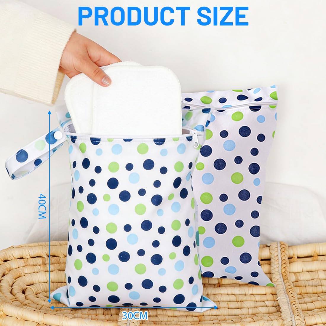 Set 2 sacche impermeabili 30x40cm per vestiti bagnati, costumi da bagno, pannolini e viaggi, resistente all’acqua, facile da pulire, ideale per scuola, sport e vacanze