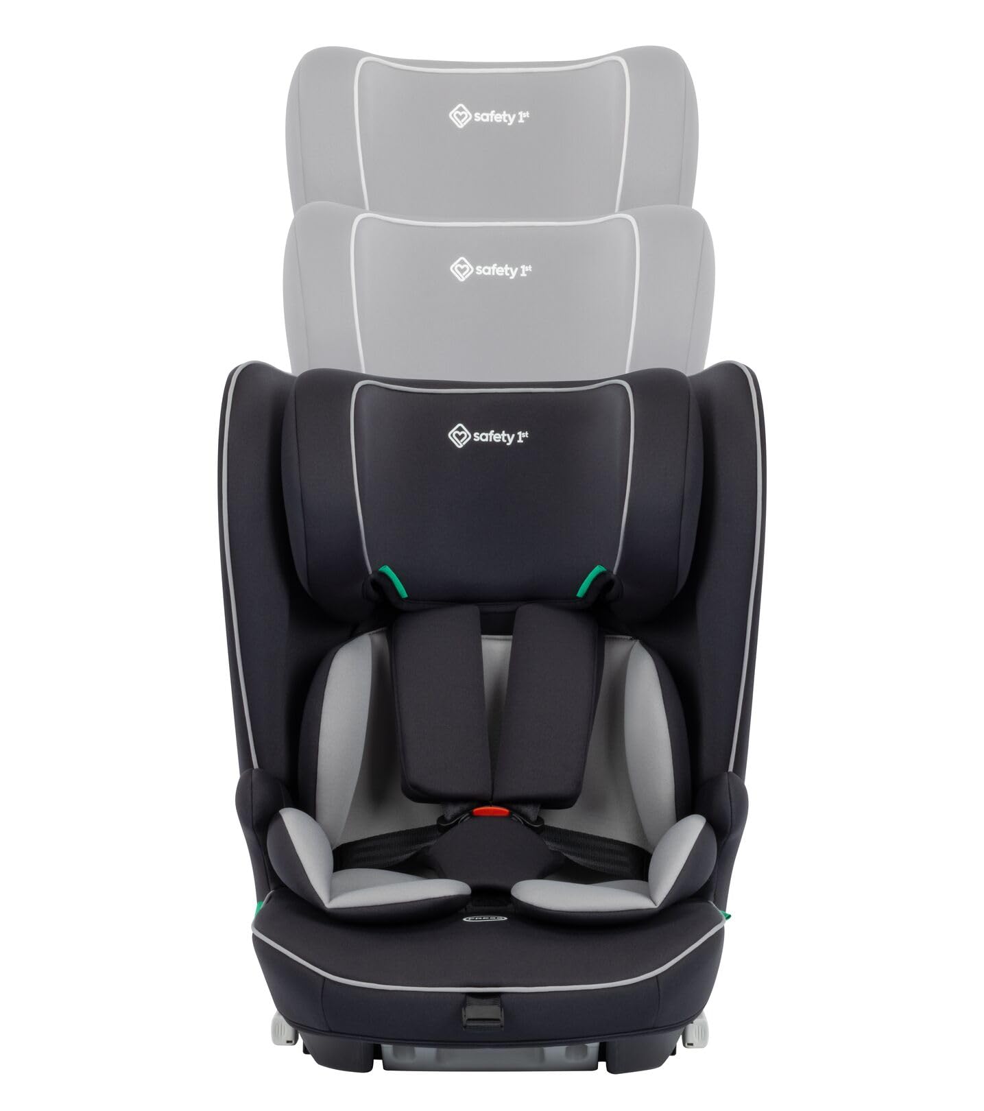Safety 1st Lunar i-Size, silla de coche evolutiva, 15 meses a 12 años (76–150 cm), silla de coche ISOFIX, 13 posiciones de reposacabezas, protección lateral, Black
