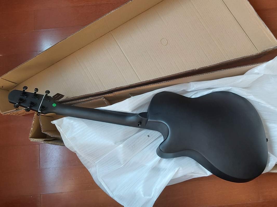 Carbon Fiber Acoustic Guitar 38" Black 7.72lb with Arched Back Rich Resonate Delivery by DHL
