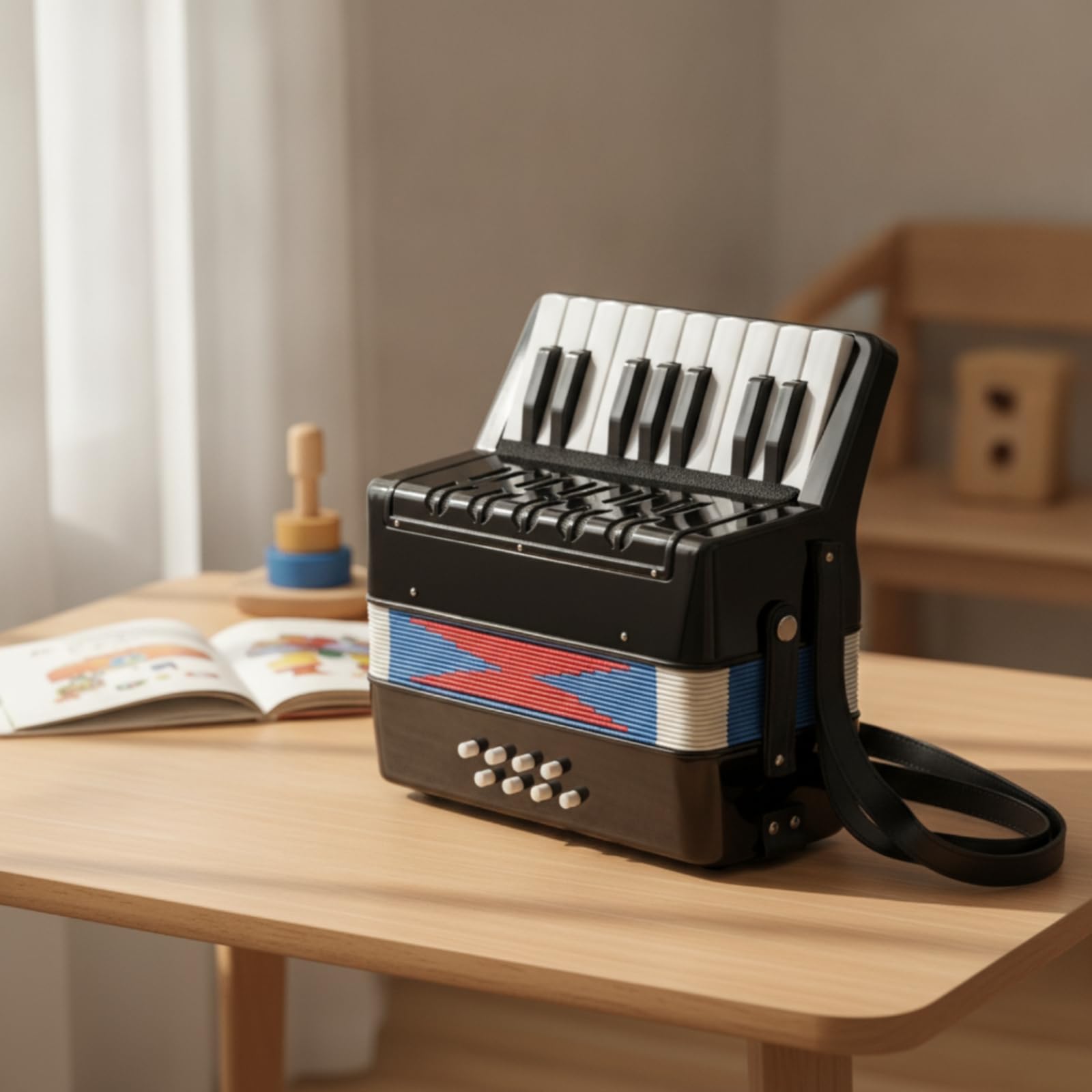 Acorón 17 Teclas Didáctico Acorón con Teclas Piano Mini Instrumento para Niños, Casa