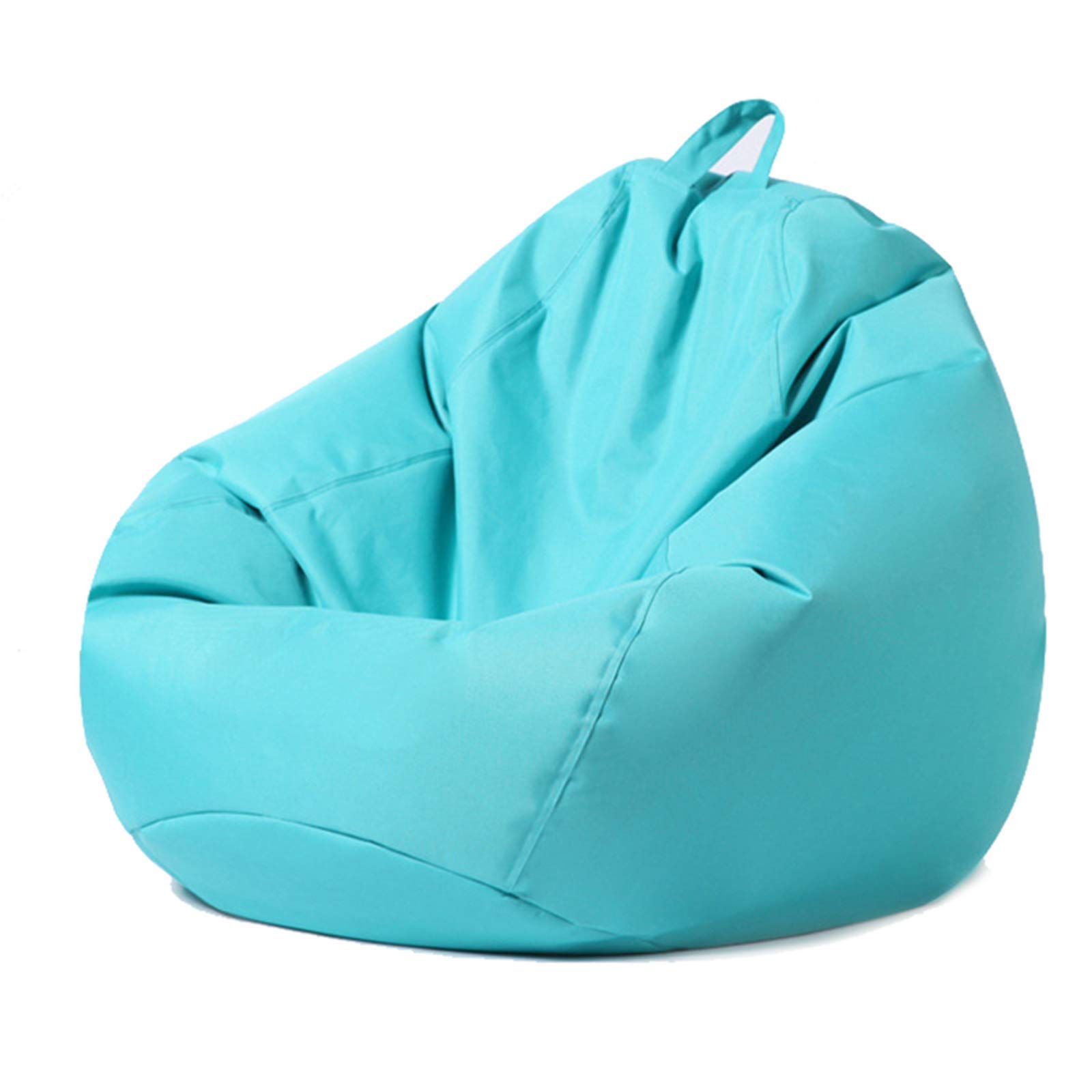 ouruanyang Lazy Sofa Cover(No Filler), 600D PVC Oxford Waterproof Bean Bag Chair Cover for Indoor and Outdoor Use, for Adults, Kids, Teens,Lake Blue,80x90cm