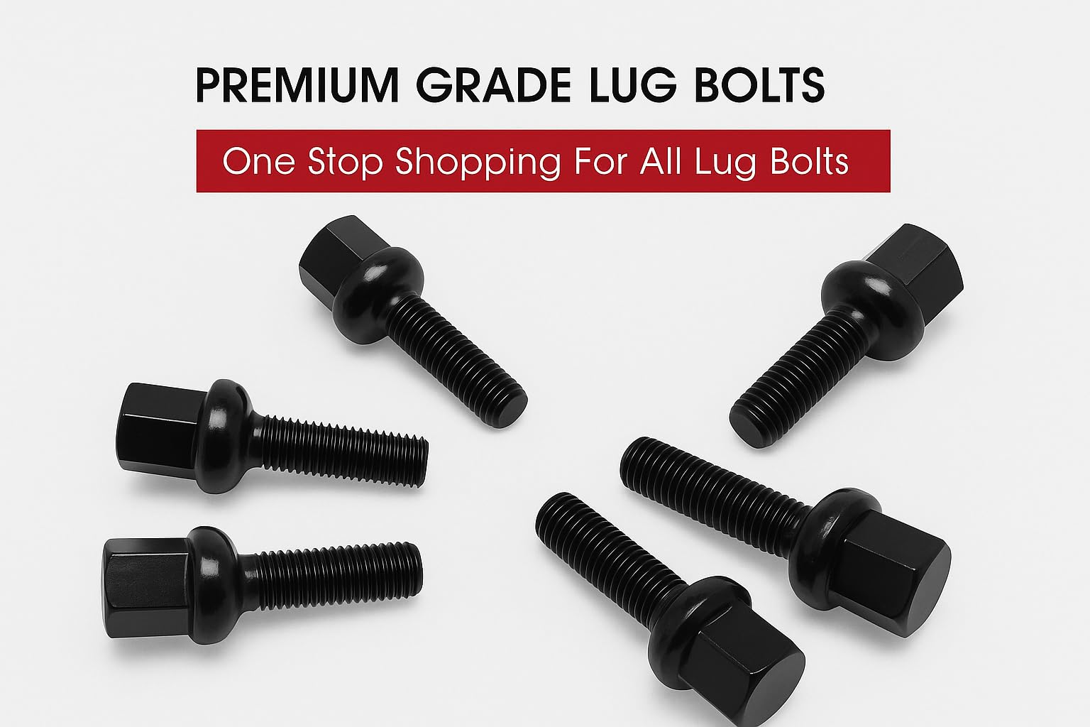 20 BWA Black M12x1.5 Conical Seat Wheel Lug Bolts - 33mm Shank - For BMW Mini - View #4