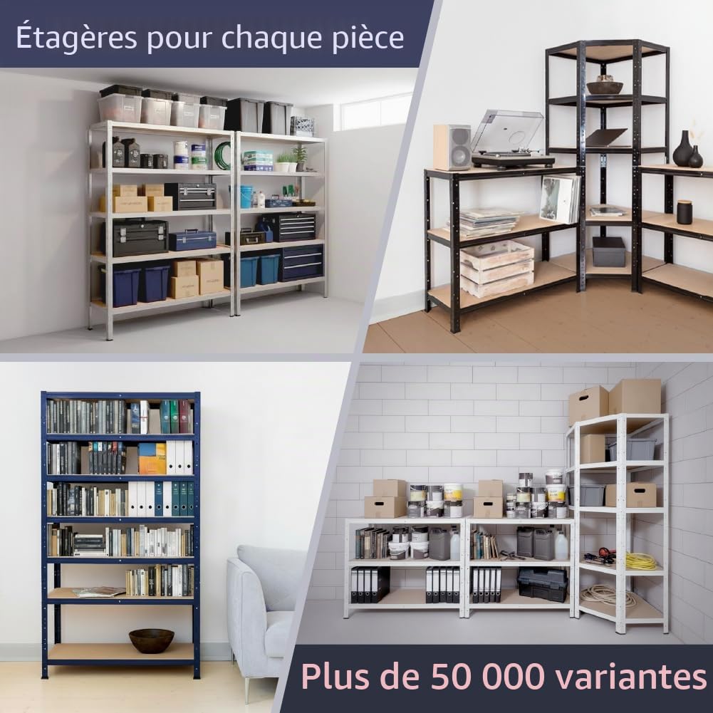 shelfplaza® 90x100x40cm Home Étagère Charge Lourde galvanisé/Etagere Metallique 3 Niveaux / 175kg capacité Charge/Etagere en Metal, étagères de Rangement & Etagere Rangement Garage Acier