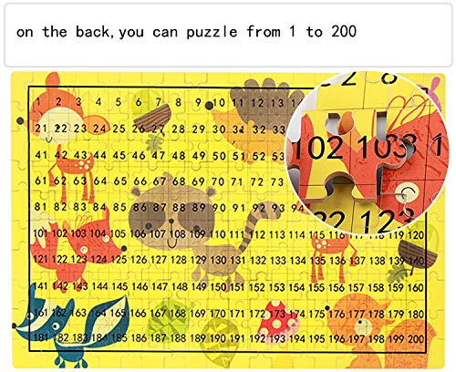 Aimeio 200 Pieces Wooden Mermiad Jigsaw Puzzle Kids Educational Puzzles Toys to Develop Dexterity and Problem Solving with Metal Storage Box