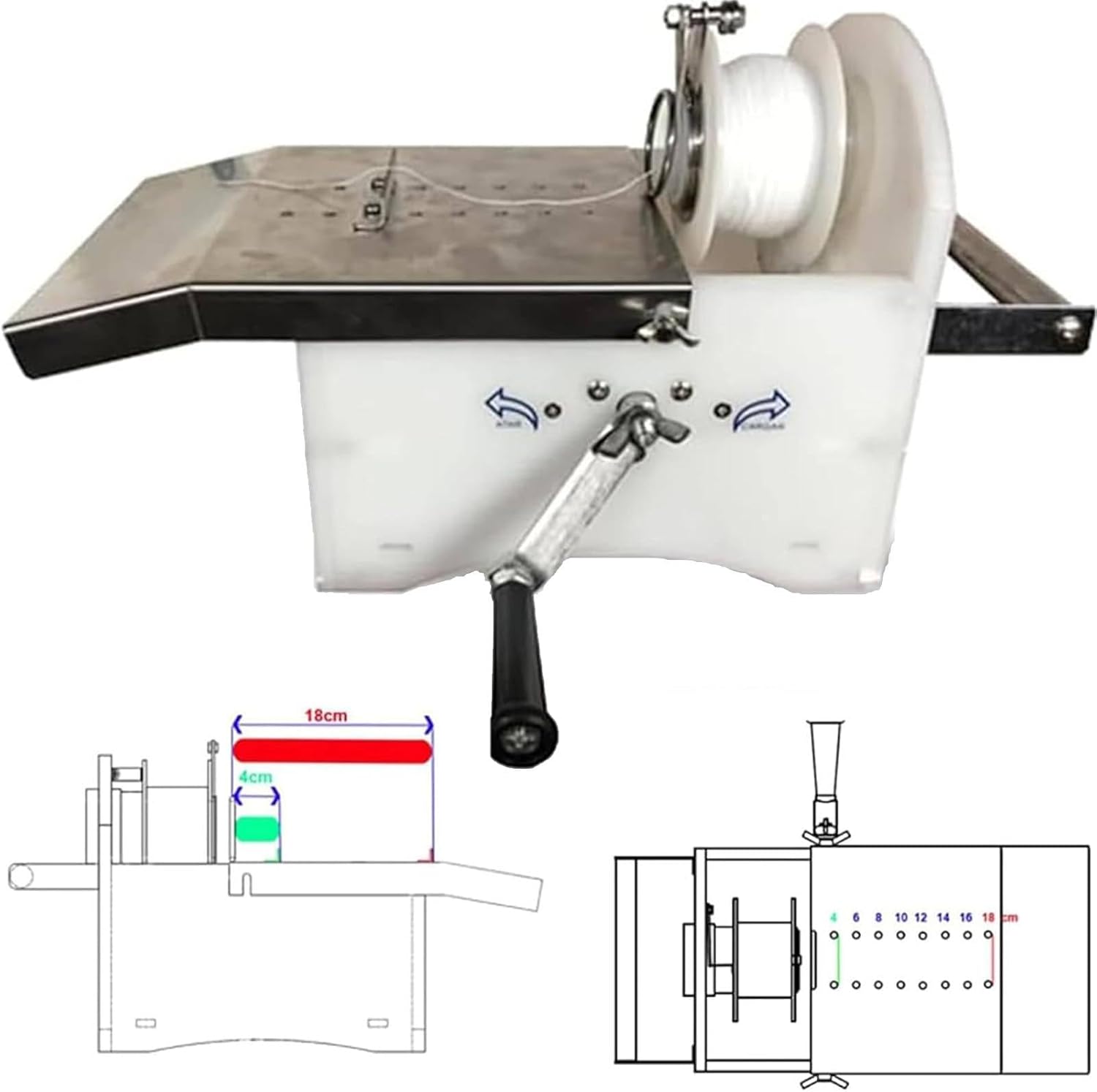 Hand Sausage Linker Knot Tying Machine Commercial Stainless Steel Manual Hand-Rolling Sausage Tying & Knotting Machine, 0-45mm Manual Sausage Tying Machine for Commercial Home Use