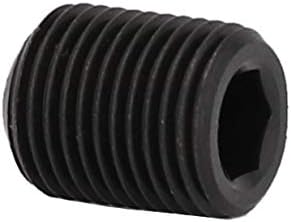 (5pcs) BelMetric M8X0.75X12 Fine Thread Flat Point Allen Drive Set Screw, DIN 913 / ISO 4026, Hardened Steel, Black SS8X0.75X10FLAT-5