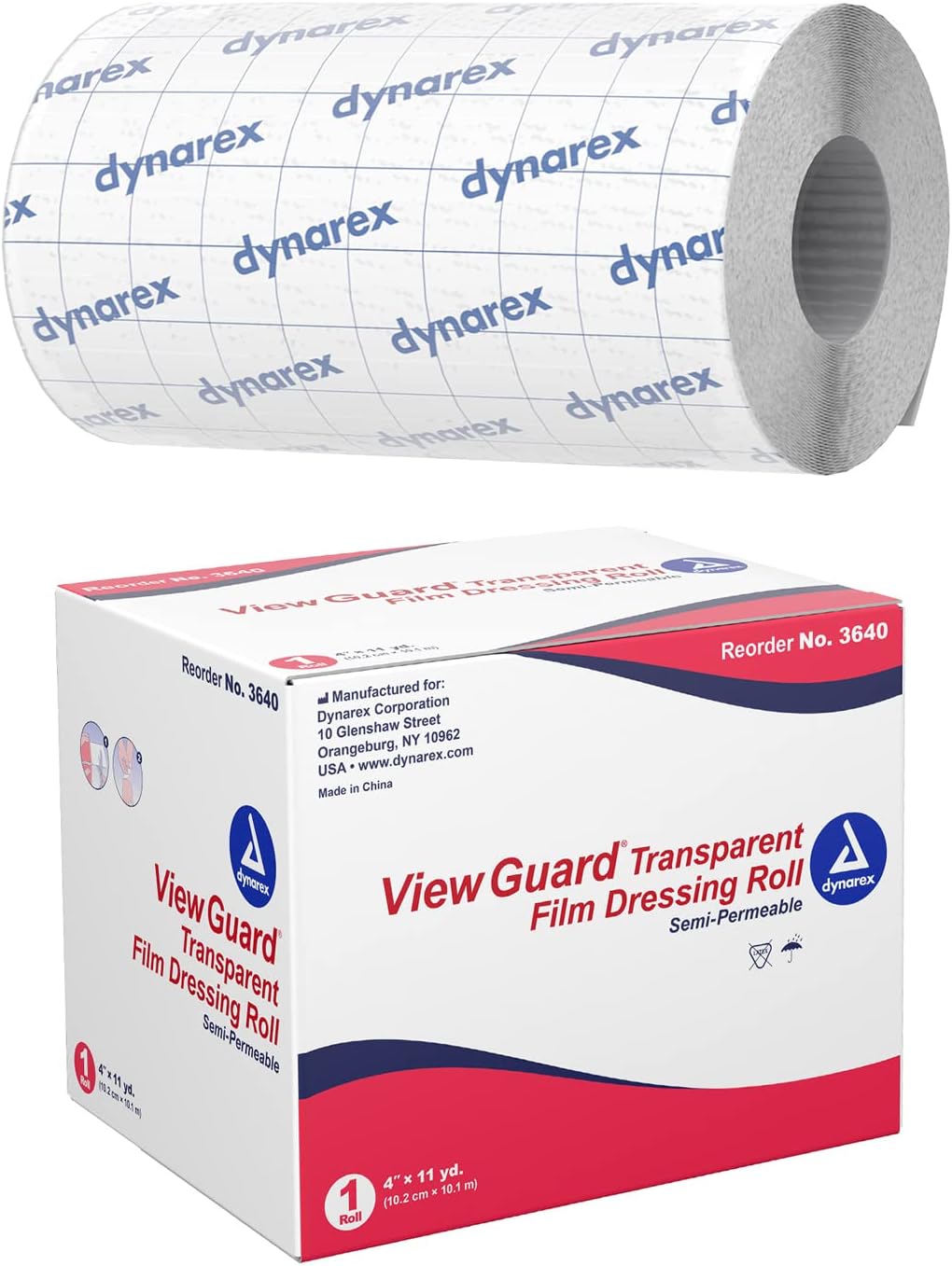 View Guard Transparent Film Dressing Rolls | 4" x 11 yds, 1 Roll | Non-Sterile Clear Medical Tape for Wound Dressing - Tattoo Bandages and Wound Cover