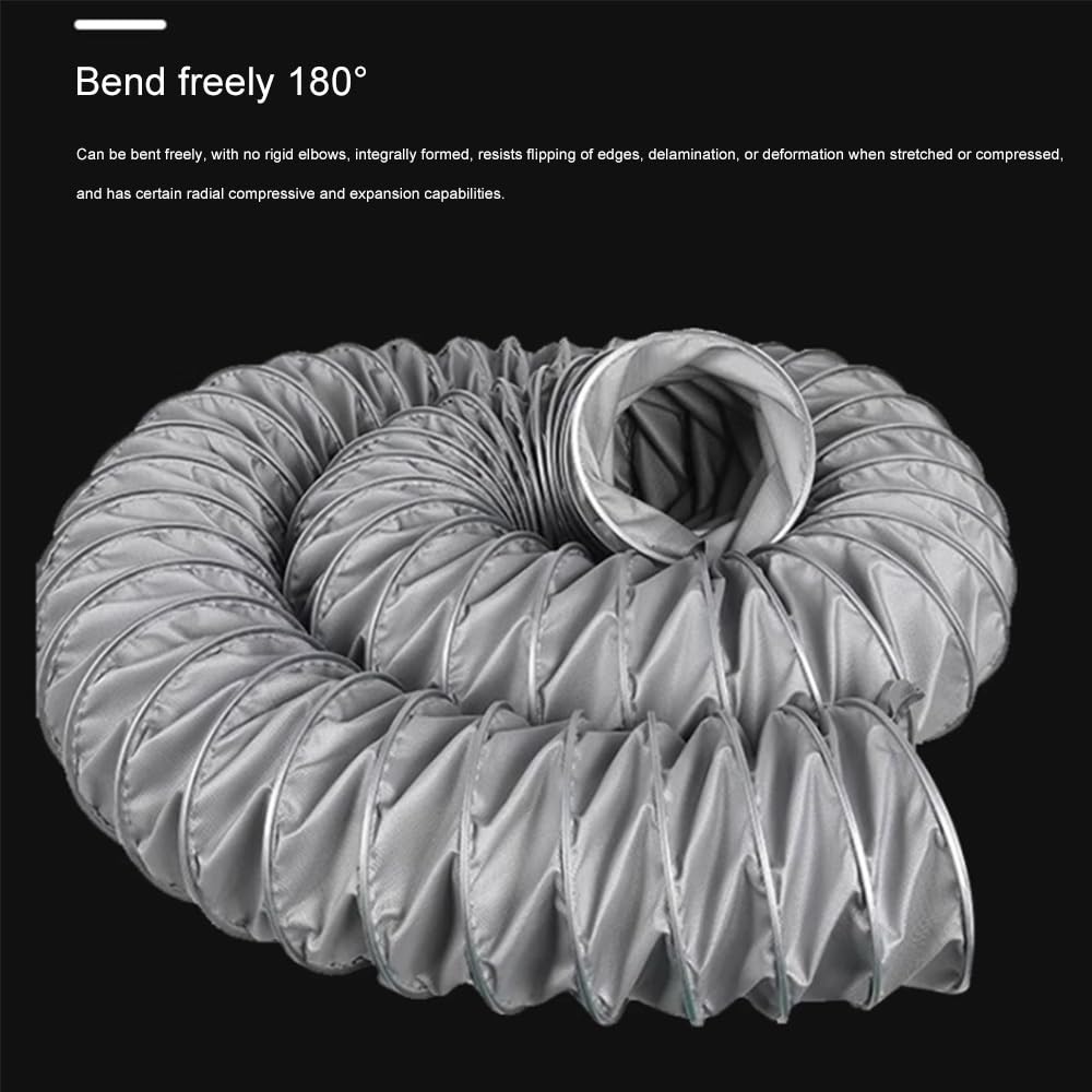 Manguera flexible ignífuga para conductos HVAC – 2 pulgadas, 4 pulgadas, 5 pulgadas, 6 pulgadas, 10 pulgadas, 12 pulgadas para secadora, caravana, horno – 19.7 pies (L-6 m) solución de ventilación de