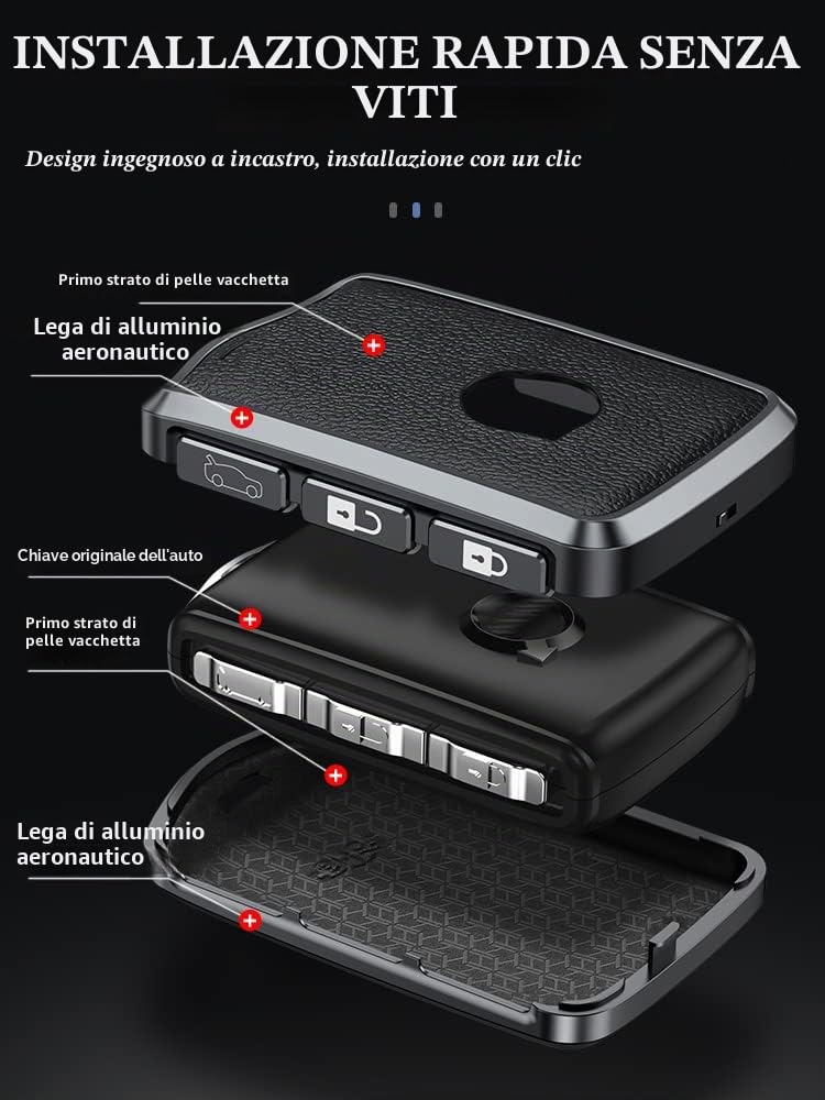 Custodia Protettiva per Chiavi Auto Smart Cover per XC60 XC70 XC90 C30 S60 S80 S90 V60 V70 V90 Portachiavi in Pelle Marrone