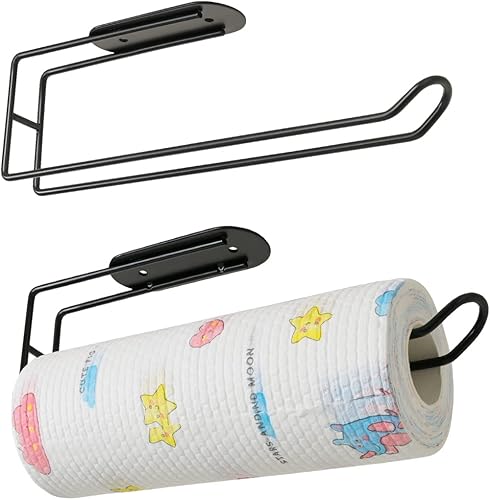 H-SPACE - Toallero de papel para colocar debajo del gabinete, toalla de papel para montar en pared para cocina, barra de toallas de papel
