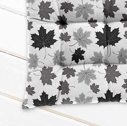 Image of Cotton Shell with Mixed Fiber Filled Printed Chair Cushion - Grey Canadian Tree (Pack of 1)