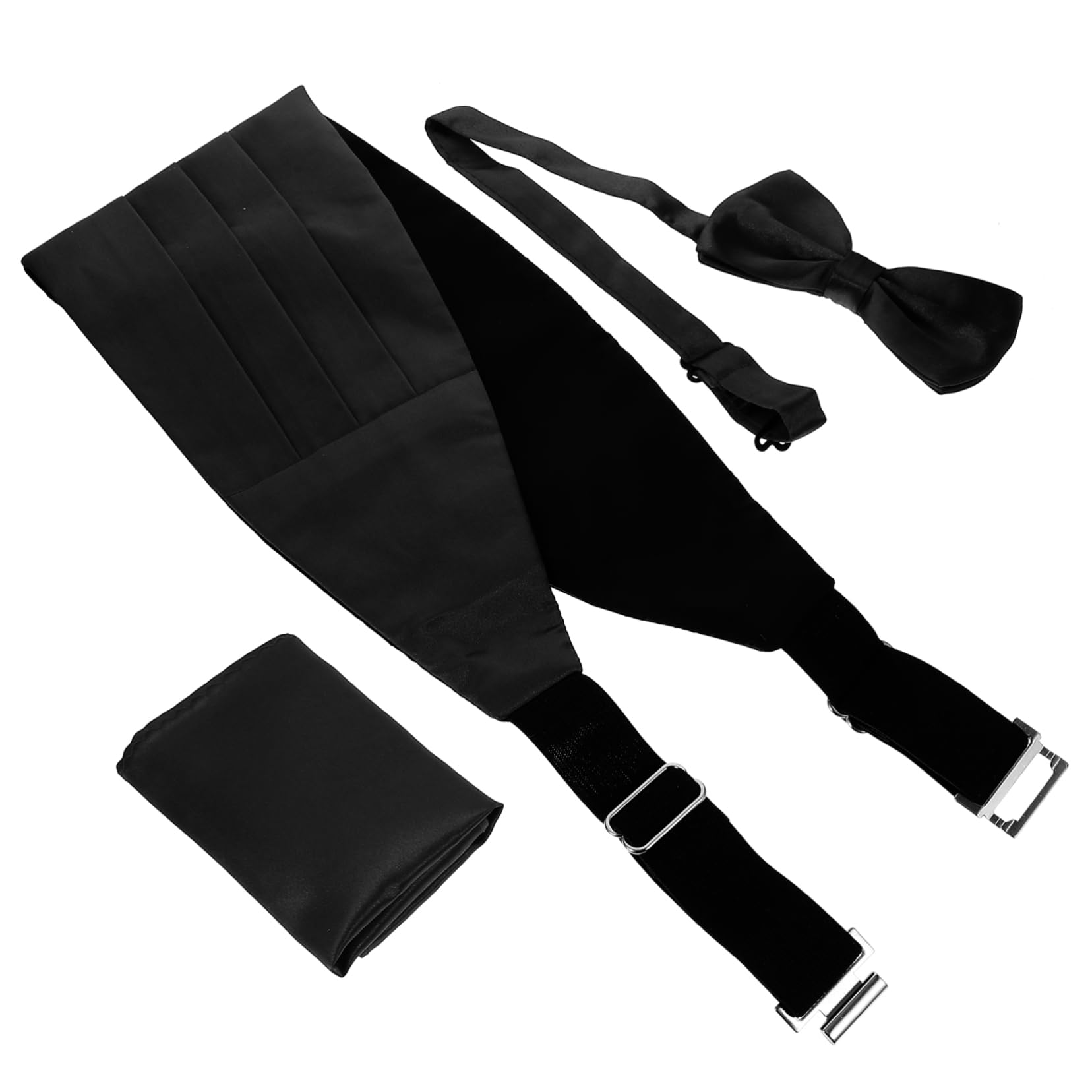 1set Cummerbund and Bow Tie for Men Formal Accessories for Weddings Parties and Dances Pocket Handkerchief Tuxedo Ensemble-image-12