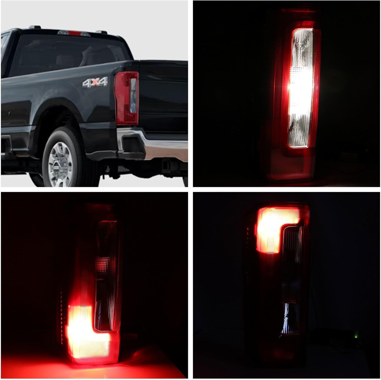 Tail Light W/O Blind Spot Compatible With 2023 2024 2025 Ford F250 F350 F450 Super Duty W/O Blind Spot Left Driver Side Rear Taillight Replace PC3Z13405D (Halogen Type)
