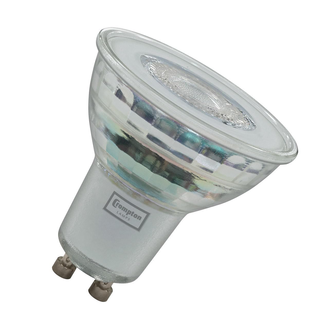Crompton Lamps Glass Dimmable Light Bulb, GU10, 390 lm, 5 Watts