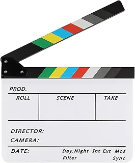 Disnace Clapperboard 30 x 24.5cm, Director's Clapperboard Synchronous Clapperboard, Scene Acrylic Clapperboard, Easy Wipe Acrylic Clapper for Film, TV Series, Shoot Props, Commercials