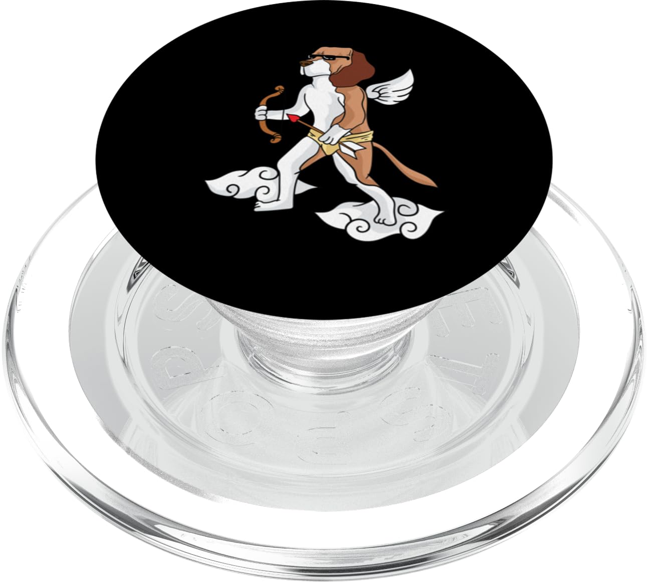 Cupid Beagle Dog Lovers Heart Dogs Puppy Valentines Day PopSockets PopGrip for MagSafe, Clear