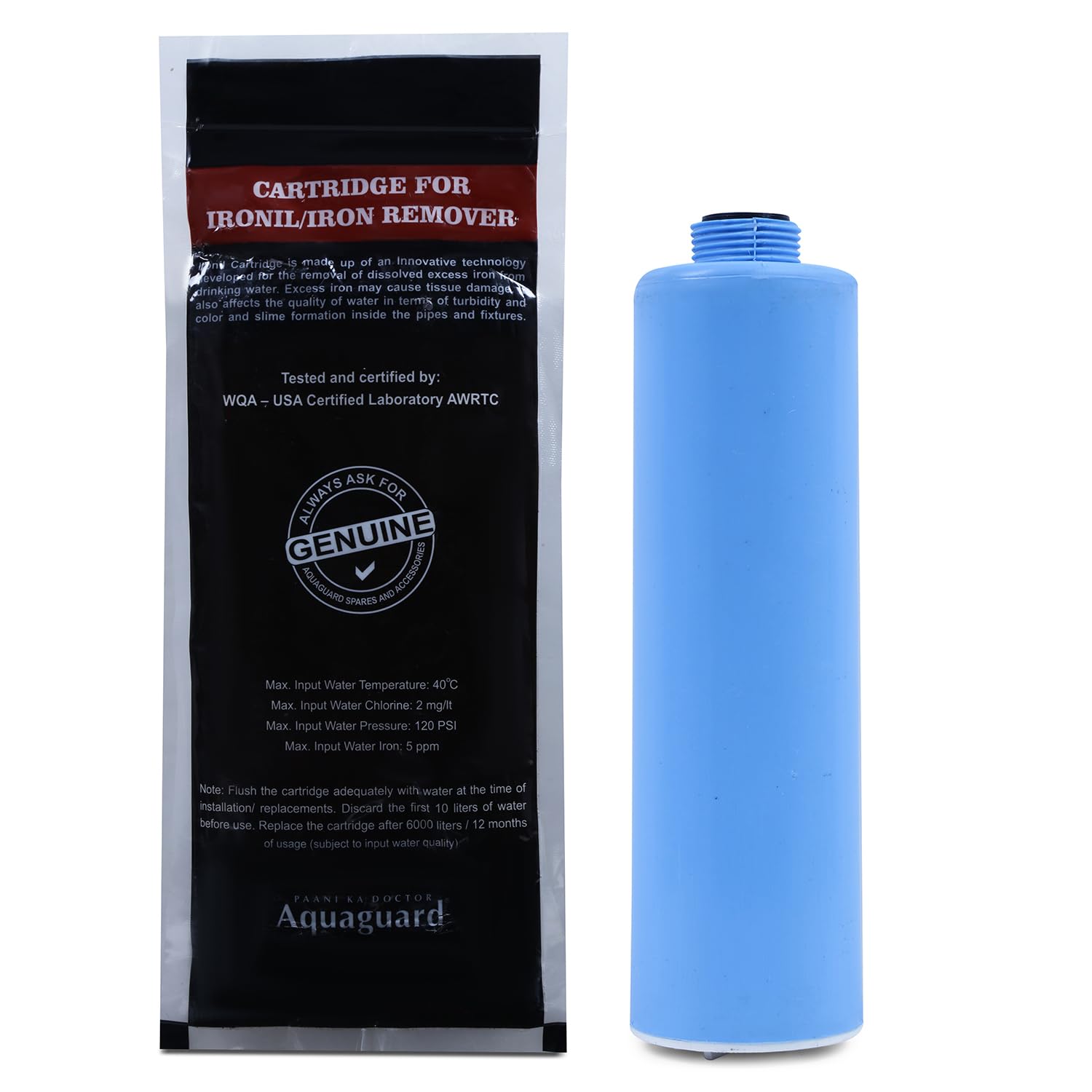 Aquaguard Replaceable Cartridge 1- Iron Remover(Genuine Aquaguard Cartridge) compatible with all water purifiers|Long Lasting Cartridge (6000L)-image-32