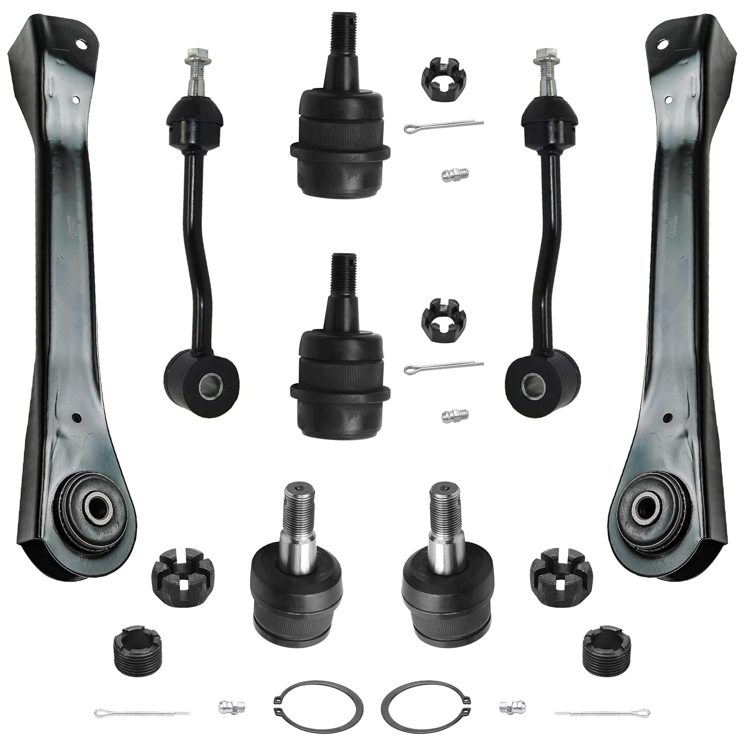 Detroit Axle - 8pc Front End Suspension Kit for 1997-2006 Jeep TJ Wrangler