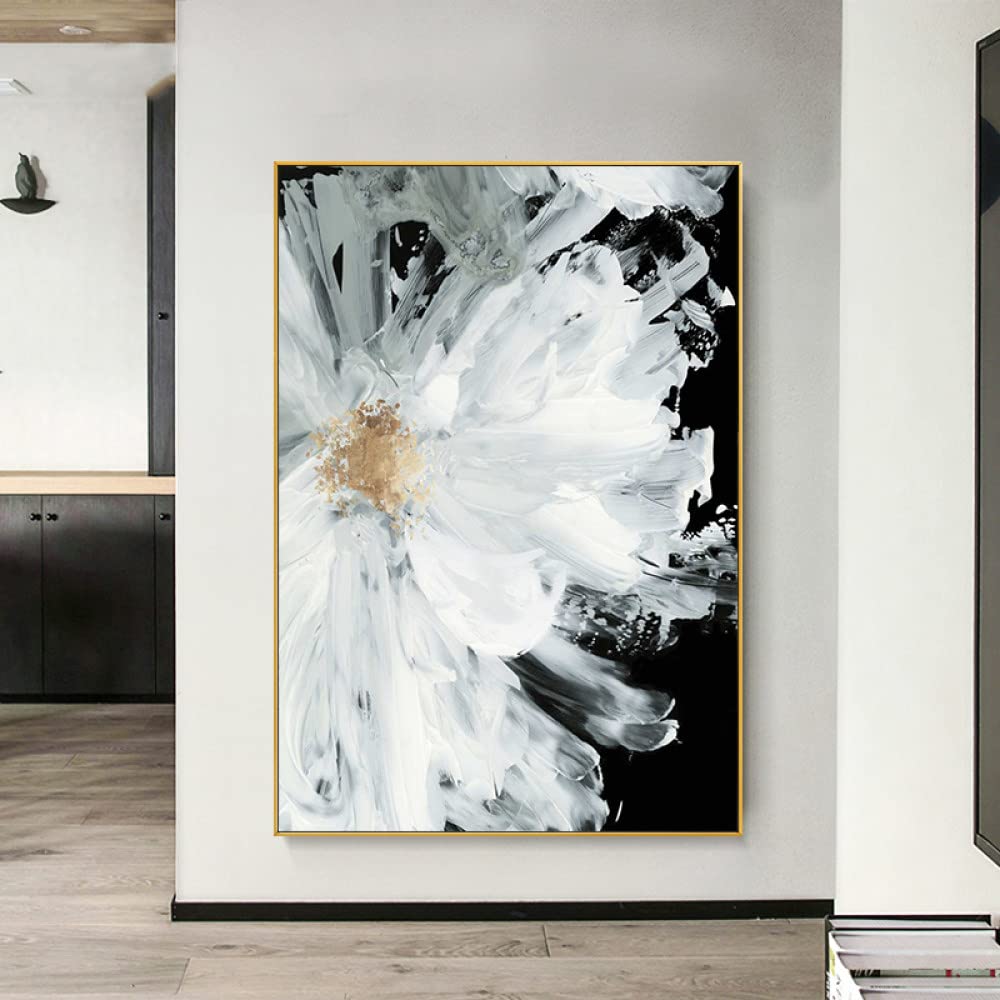 油絵 絵画 【白と青い花】 油絵 絵画 【白と青い花】