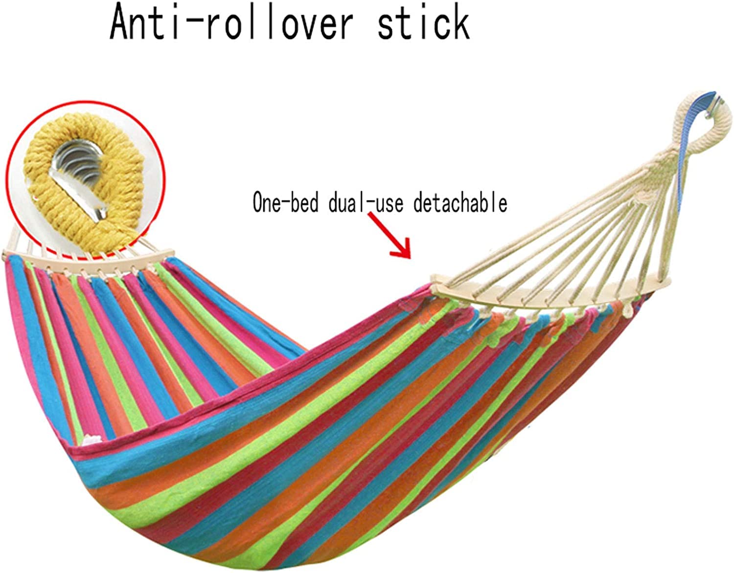 Hamak Hamaki Gruba Płócienna Huśtawka Hamakowa Z Torbą Do Noszenia Na Lato Camping Podróżowanie Piesze Wycieczki Piknik Ładowność Do 150 Kg Hamak kempingowy (Color : A, Size : 200 * 100cm)