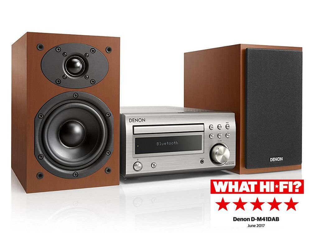 Denon D-M41DAB Mini-Chaîne Hi-FI – Argent Premium-Bois de Cerisier - Les Beatles, Paul McCartney, John Lennon, RIngo Starr, George Harrison Denon D-M41DAB Mini-Chaîne Hi-FI - Argent Premium-Bois de Cerisier