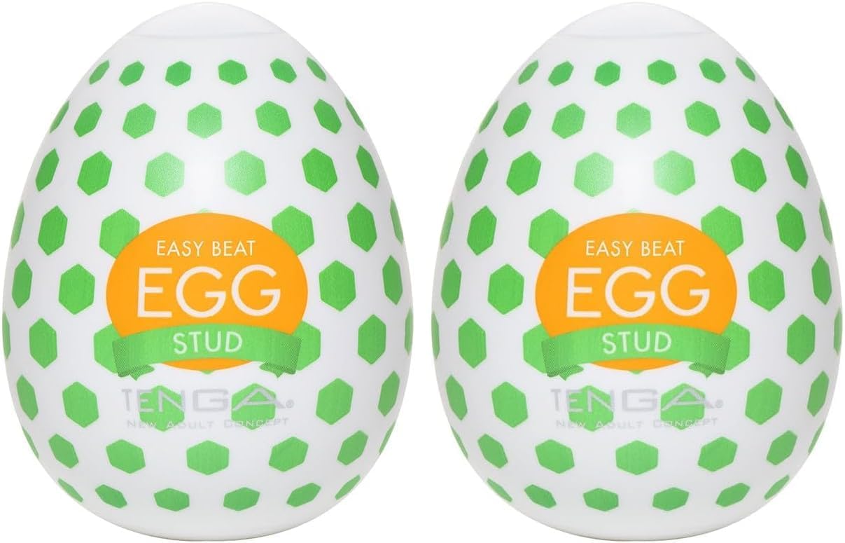 TENGA Egg Disposable, One Time Use, Super Stretchable Male Masturbator Sleeve, Stud (Pack of 2)