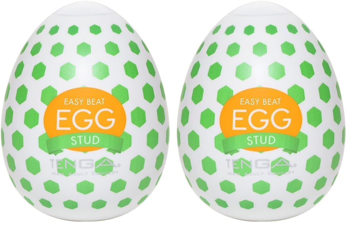 TENGA Egg Disposable, One Time Use, Super Stretchable Male Masturbator Sleeve, Stud (Pack of 2)