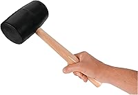 Vista 6 de Performance Tool Mazo de cabeza de goma dura 1466 con mango ergonómico de madera para carpintería, construcción y proyectos de bricolaje