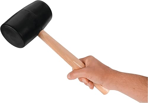Miniatura 6 de Performance Tool Mazo de cabeza de goma dura 1466 con mango ergonómico de madera para carpintería, construcción y proyectos de bricolaje