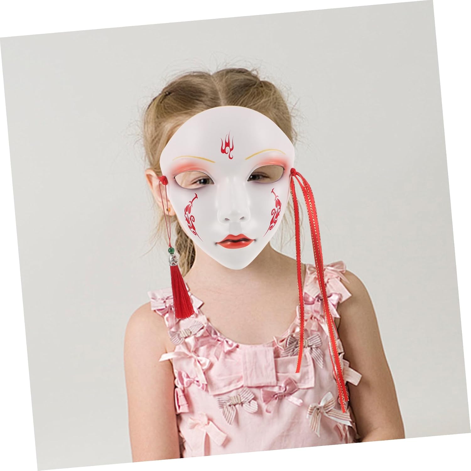 Halloween Full Face Masquerade Party Mask, Plastic Chinese Costume Decor