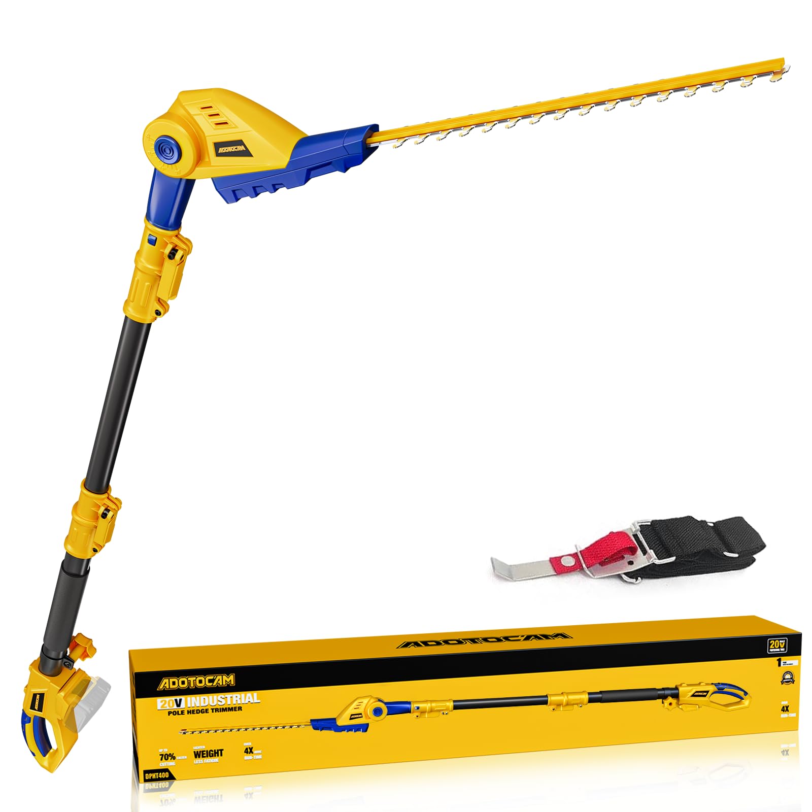 ADOTOCAM Cordless Pole Hedge Trimmer for DeWalt 20V