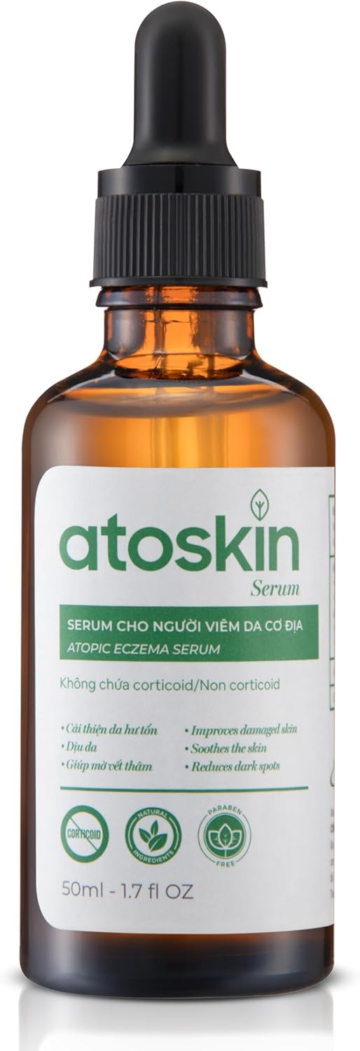 Atoskin Serum– Soothing & Hydrating Care for Sensitive, Dry, and Eczema-Prone Skin – with Biosaccharide Gum-1 & RicoBio JA7 (1.7 oz)