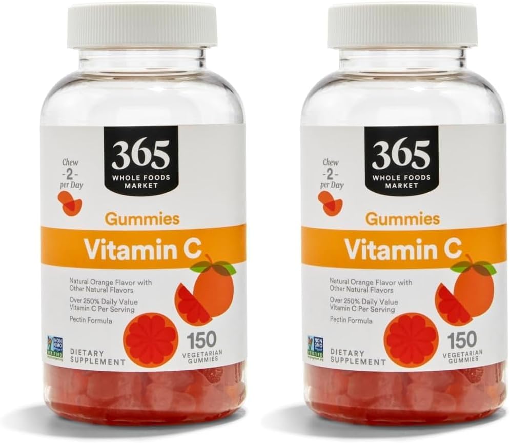 365 by Whole Foods Market, Citrus Vitamin C Gummies, 150 Count (Pack of 2)