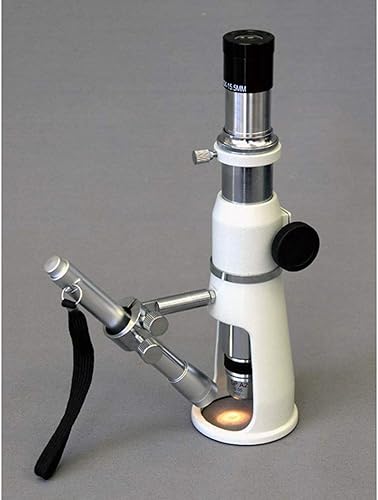 Miniatura 5 de AmScope Microscopio de medición de soporte de mano H50, aumento de 50x, campo de visión de 0.669 in, incluye luz de bolígrafo
