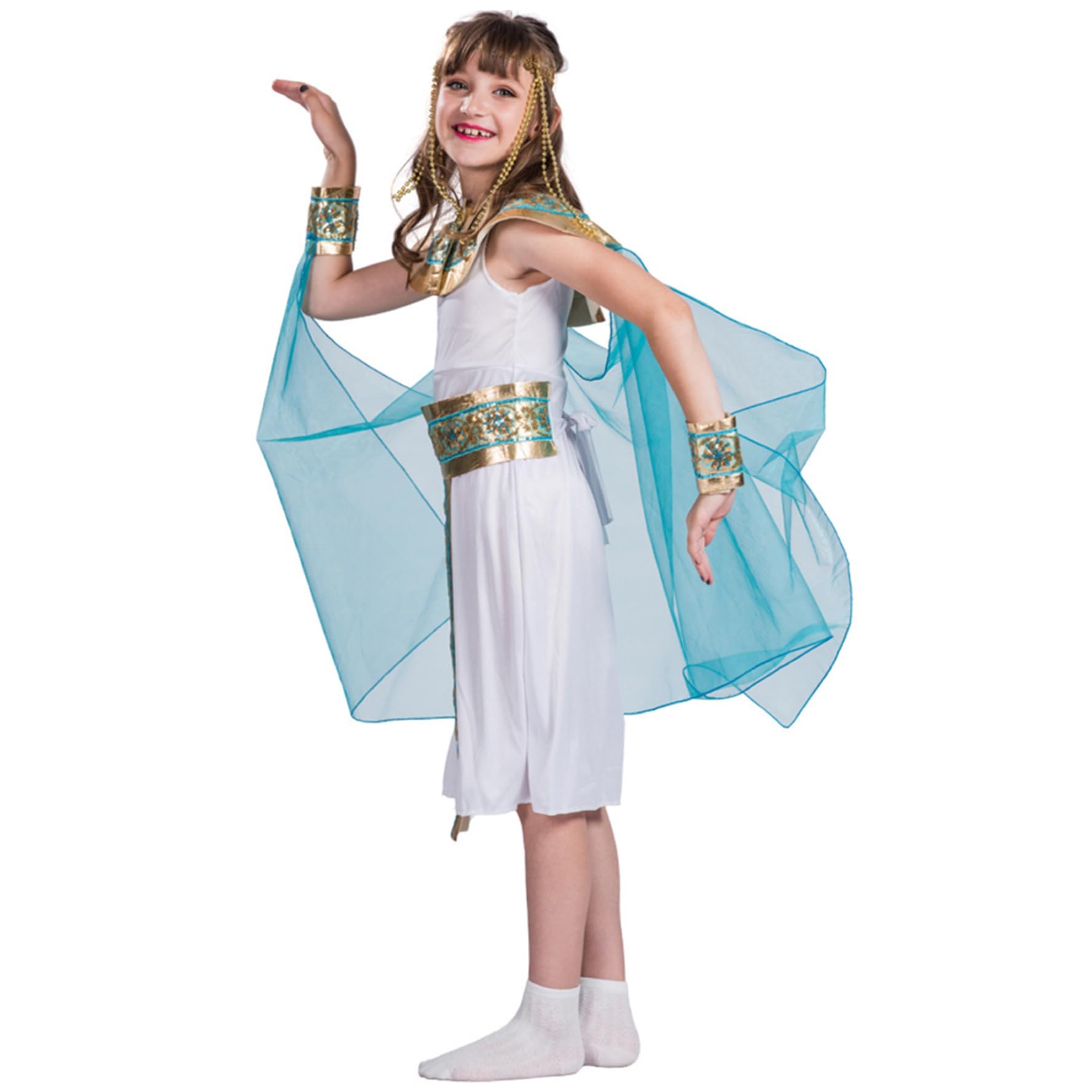 Costume Cléopâtre sans démangeaison pour enfant taille M avec col - 8