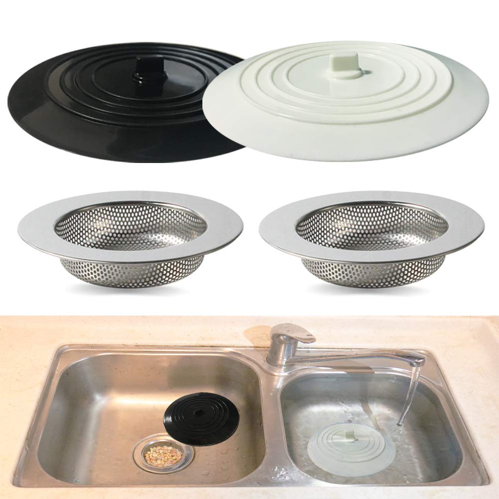 Buy Seatery 4PCS Kitchen Sink Stopper Strainer, 6 Inch Round Large