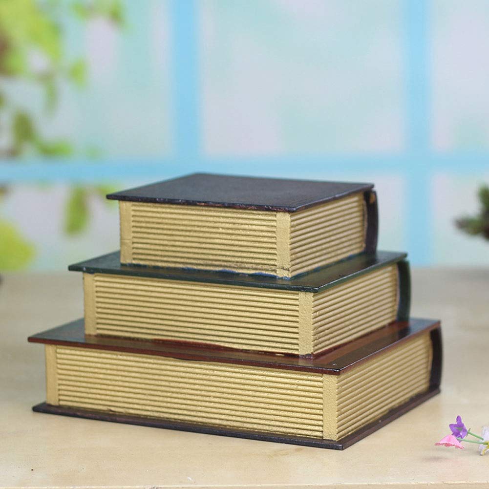 Caja de joyería de regalo para mujer, caja de joyería de madera, decoración de libros creativos, tres pisos, caja de almacenamiento versátil de alta capacidad para joyas, regalos de Año Nuevo