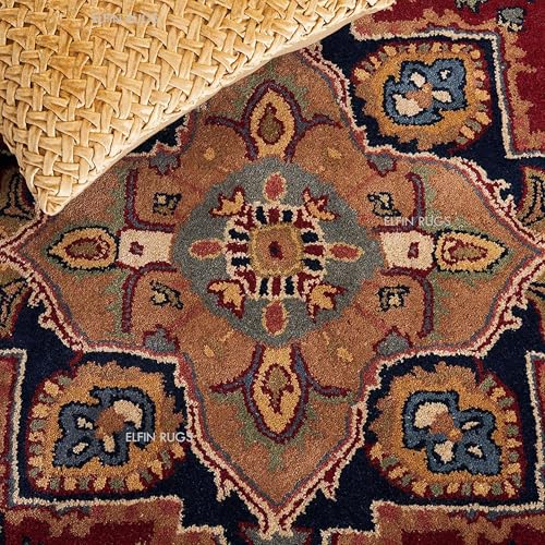 Image of 12x15 Ft Hand-Tufted Wool Area Rug - Oversized Carpet for Living Room, Hall, Office, Drawing Room - Soft & Durable Traditional Floor Rug (Multicolor)