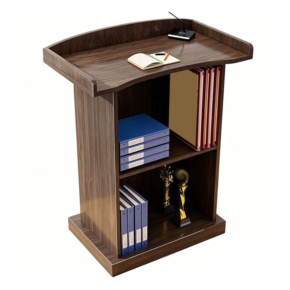 HGTRH Podium Stand, Lectern Wooden Podium Lectern Podium Stand Church Podium Classroom Podium Host Stand Restaurant Walnut
