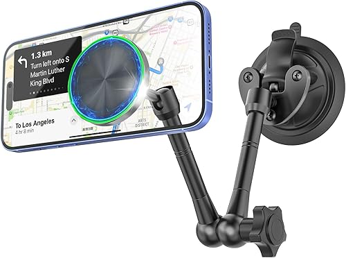 Soporte para automóvil MagSafe nivel todoterreno a prueba de golpes Soporte magnético de teléfono con brazo de metal para tu automóvil, camión,