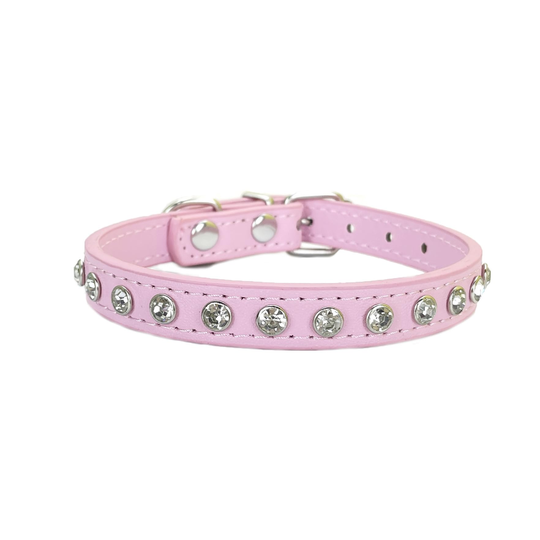 Newtensina Cute Dog Collar with Diamanti for Cats Small Dogs - Pink - XXS — image 1