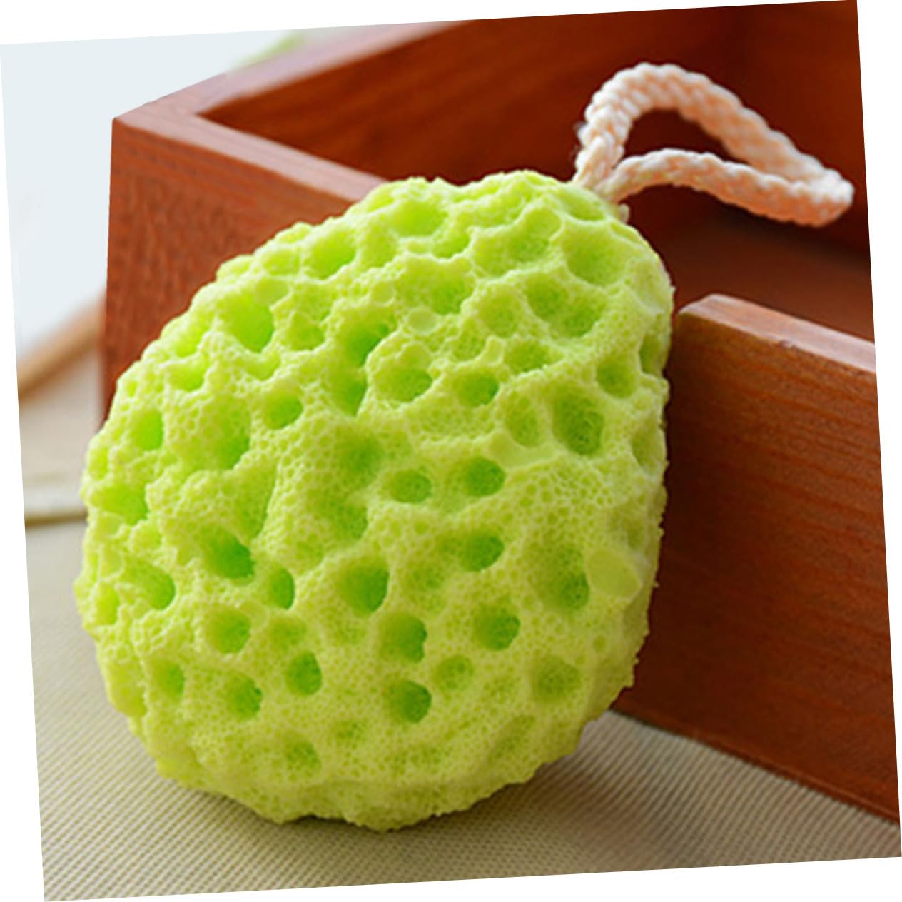 9piezas Esponjas De Ducha Exfoliantes Para Baño Accesorios Creativos Con Cuerda Para Colgar Para Uso Casa Dormitorios y Hoteles Amarillo Verde