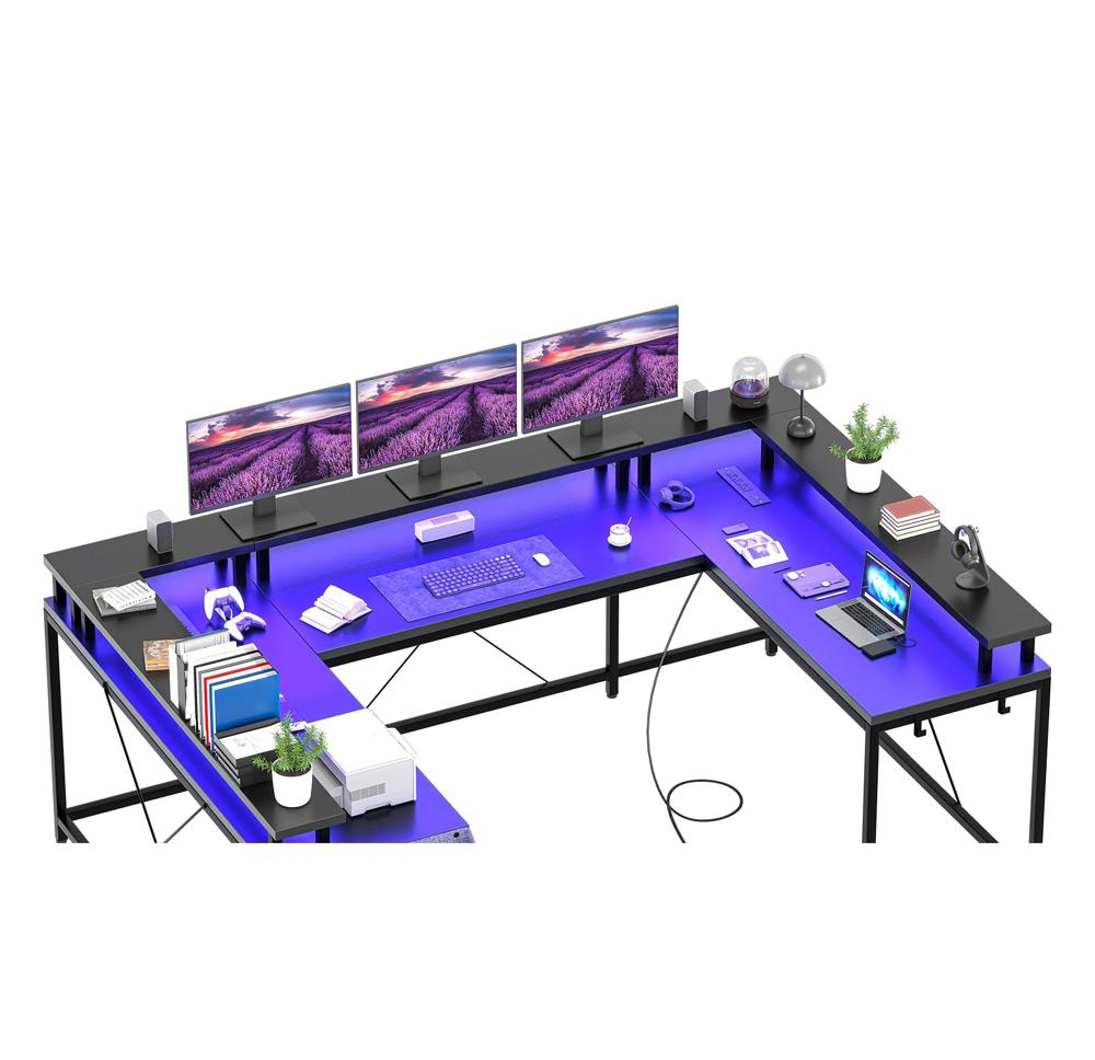 Amazon.com: Jojoka U Shaped Computer Gaming Desk, Reversible L