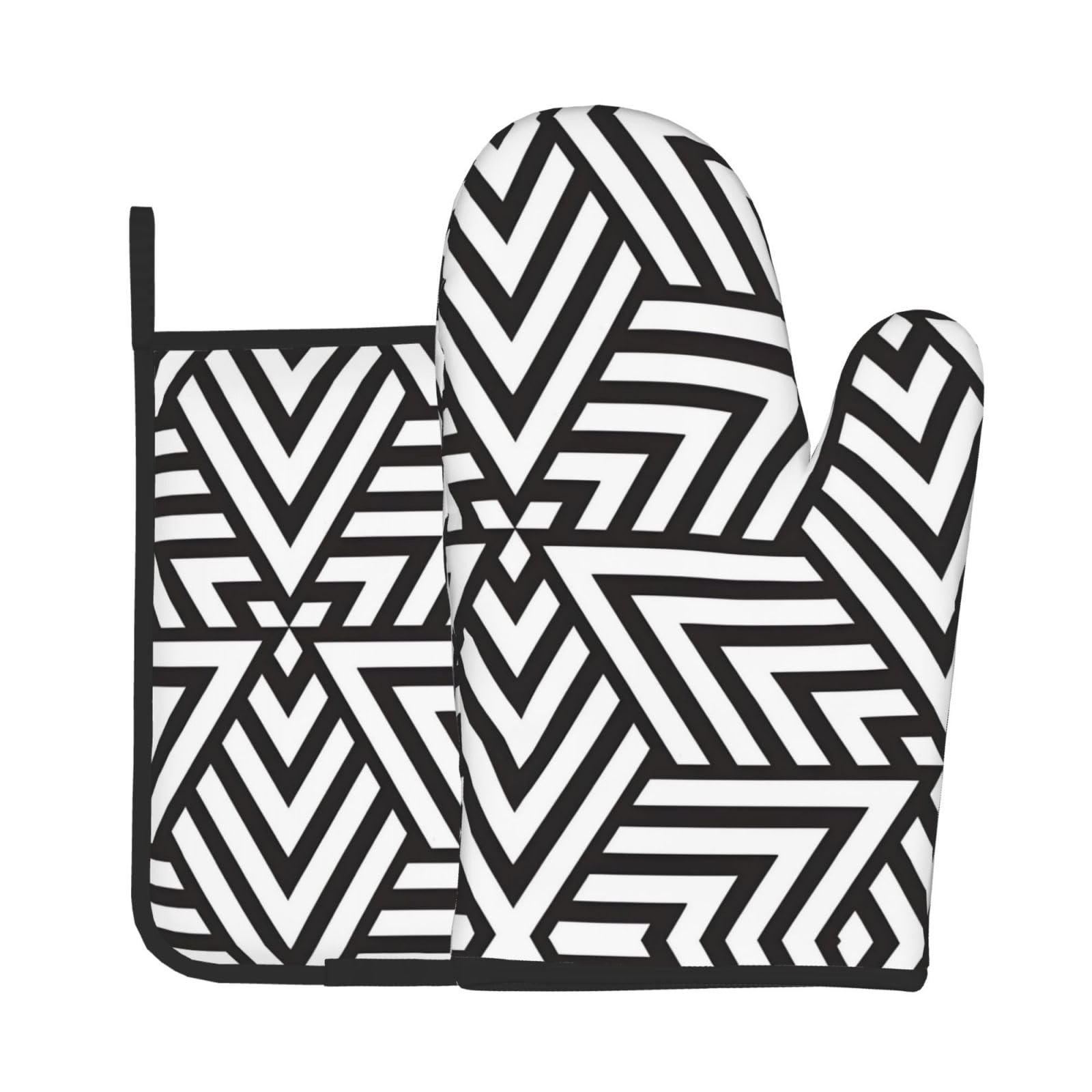 Oven Mitts and Potholders Set of 2 for Kitchen Baking Cooking Grayprintidea Thick and Durable