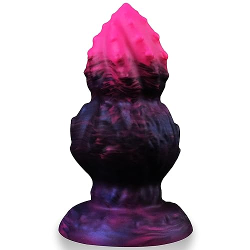 Large Butt Plug Silicone Fantasy Buttplug, 5.5" Fantasy Anal Plug Trainer, Anal Strecher Sex Toy Prostate Messager for Men, Knot Monster Dildo with Suction Cup for Women