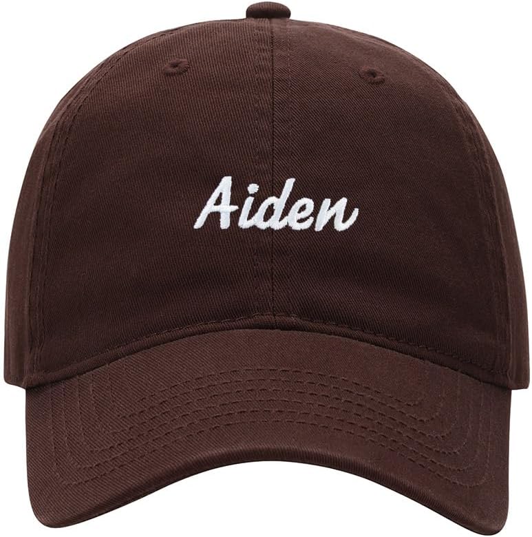 Baseball Cap Men Name Aiden Gift Embroidered Washed Cotton Dad Hat Baseball Caps