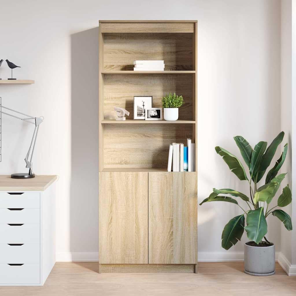 Aparador de madera de roble Sonoma, 70 x 35 x 180 cm, para salón, pasillo, cocina