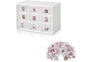Mini Desk Organizer Drawer with Stickers