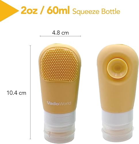 Miniatura 3 de Juego de botellas de tamaño de viaje, recipientes para artículos de tocador aprobados por la TSA, 3.2 y 2 onzas, tubos de silicona recargables